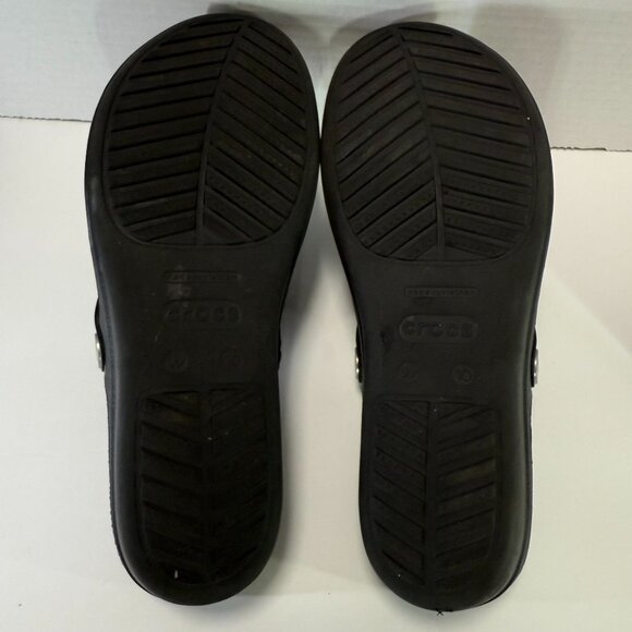 Crocs Women's Black Sanrah Beveled Circle Sandal Size 10 - Picture 7 of 7